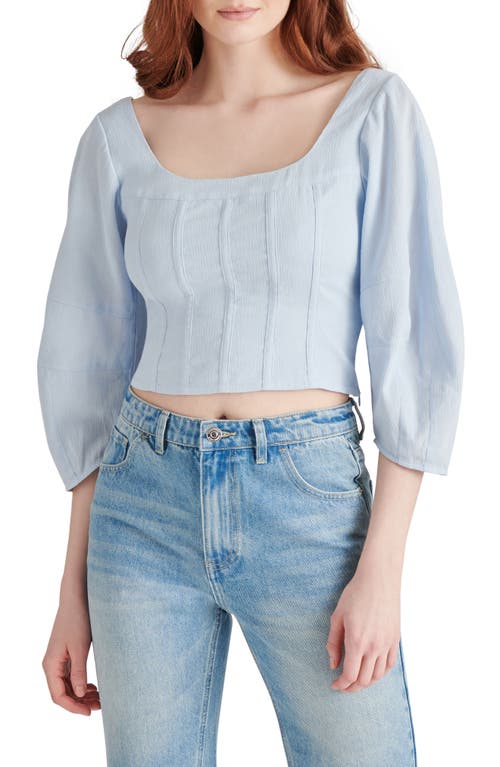 Steve Madden Shay Corset Crop Top In Sky Blue