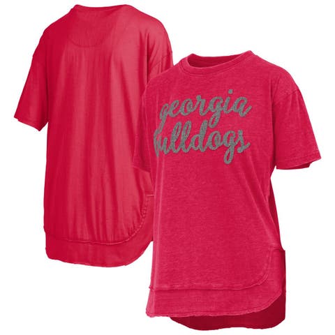 Women's Pressbox  Red Georgia Bulldogs Poncho T-Shirt