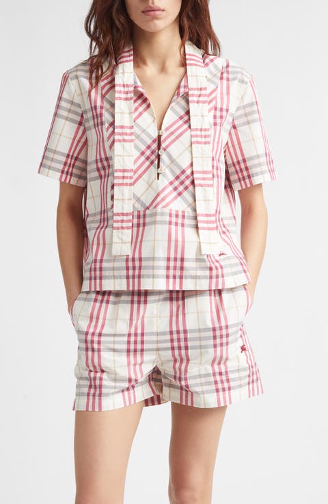 Olea Plaid Cotton Pullover Shirt