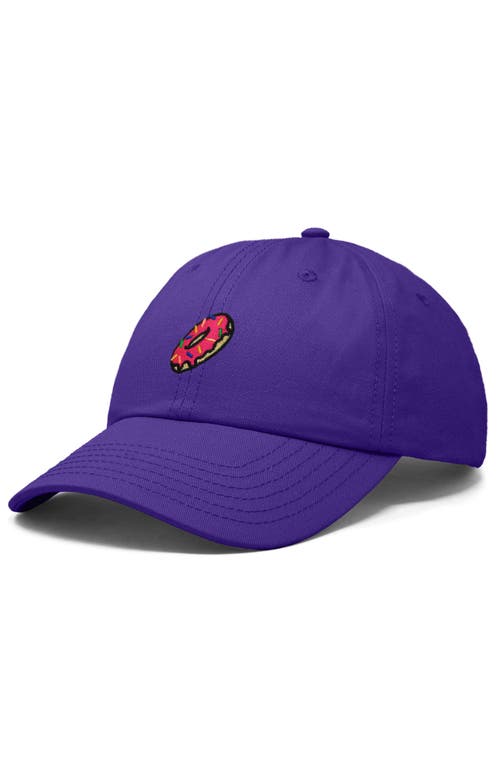 Dalix Donut Embroidered Adjustable Cap In Purple