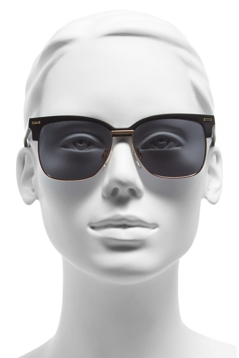 'Stranger' 55mm Retro Sunglasses, Alternate, color, MATTE BLACK