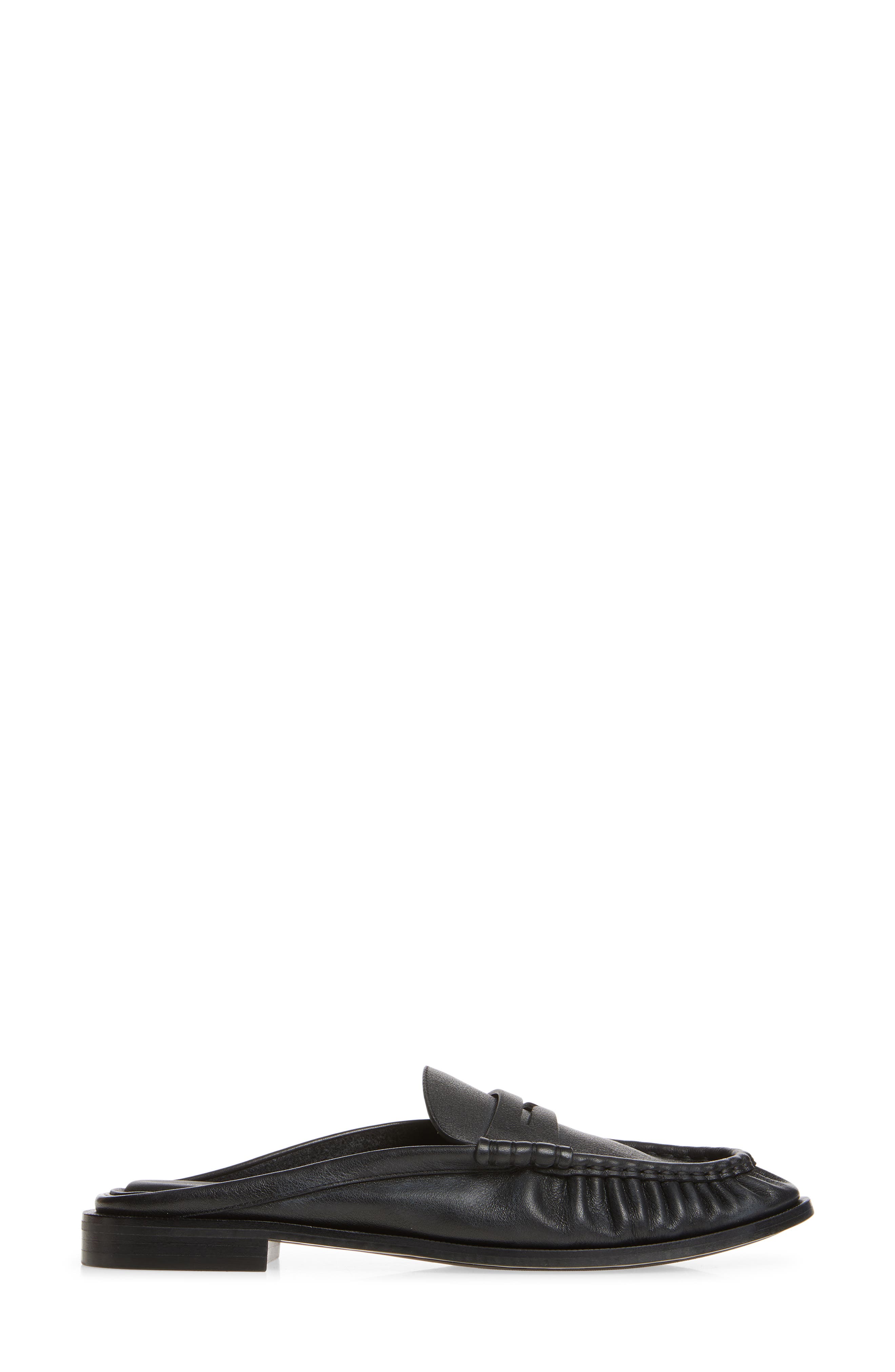 Lexi Leather Flat Mule, Alternate, color, BLACK