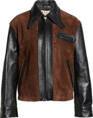 Marni Two-Tone Leather Zip Jacket