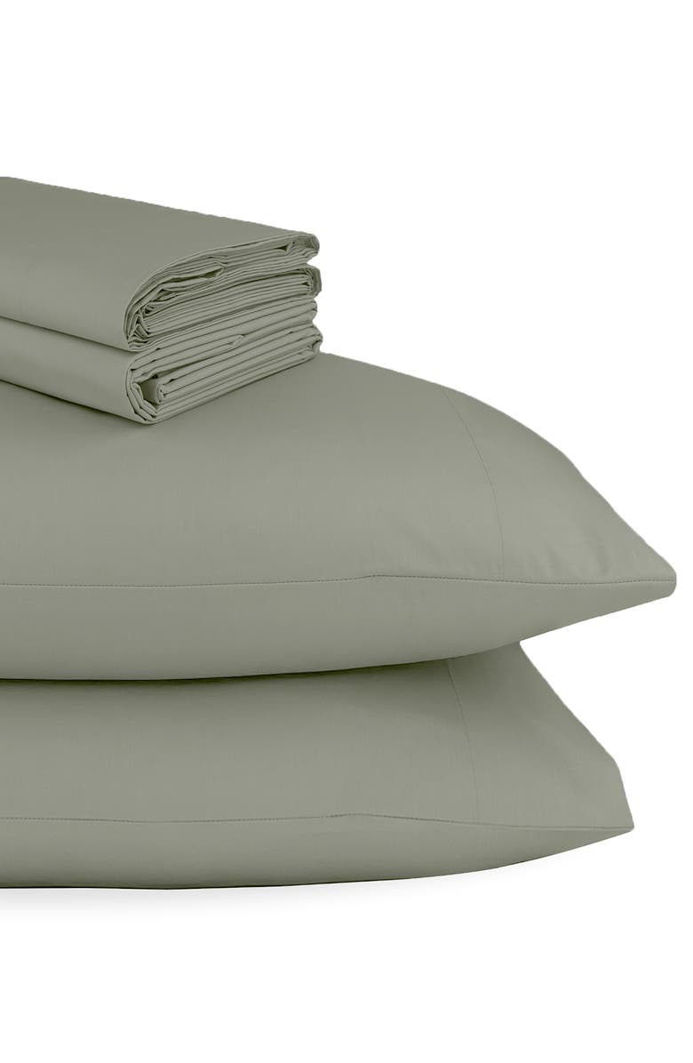 CALIFORNIA DESIGN DEN Signature Comfort 100% Egyptian Cotton Cool Percale Sheet Set, Main, color, Sage Mist - Grey Tone
