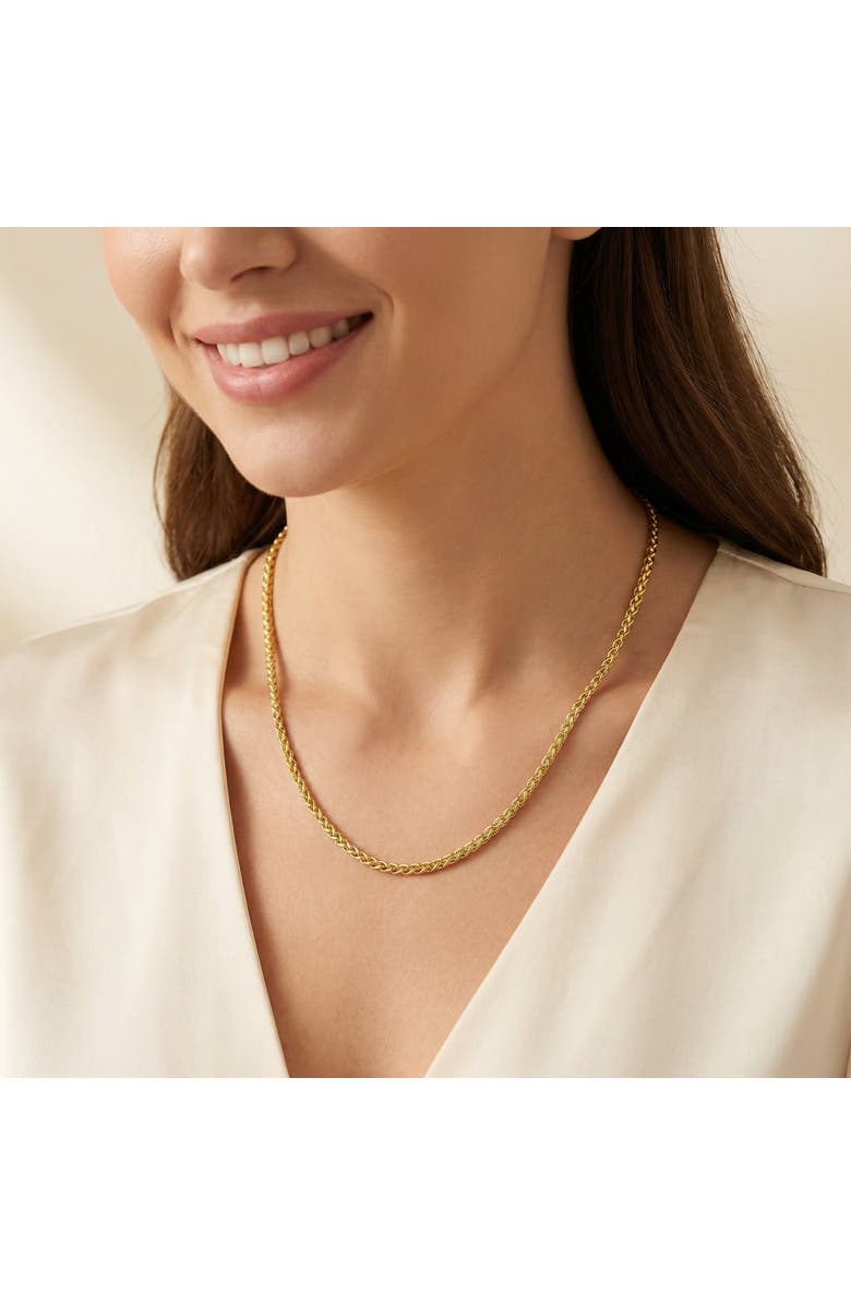 Bliss Diamond 14k Gold Filled 2.5mm Round Wheat Chain Necklace, Alternate, color, 14K Yellow Gold