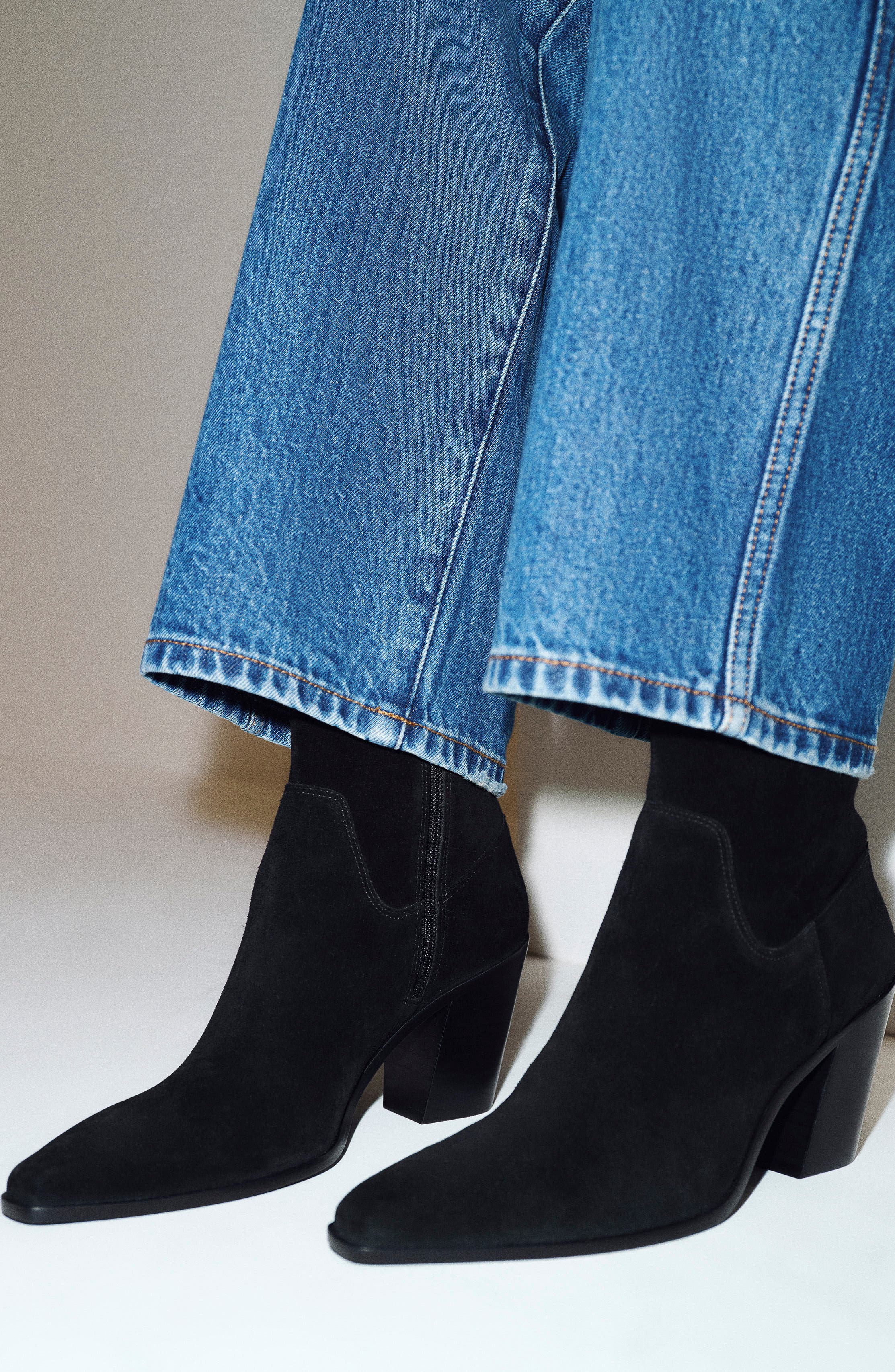 Dominique Bootie, Alternate, color, BLACK SUEDE