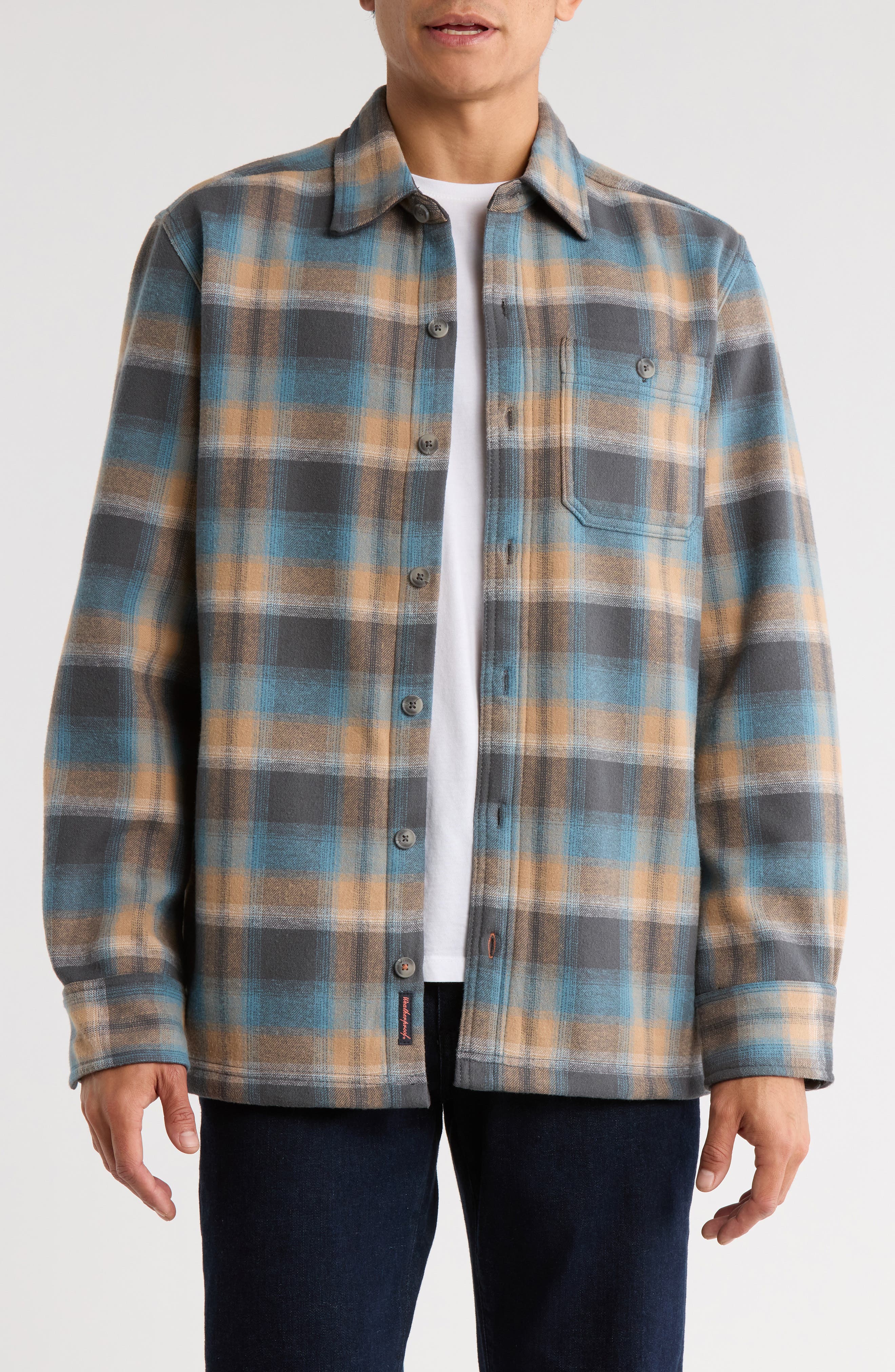 WEATHERPROOF VINTAGE Plaid Yarn Dye Flannel Shirt Jacket