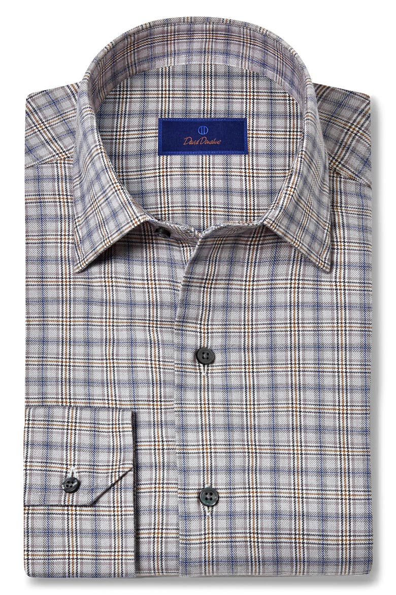 Twill Check Print Sport Shirt, Alternate, color, CHARCOAL/ MULTI