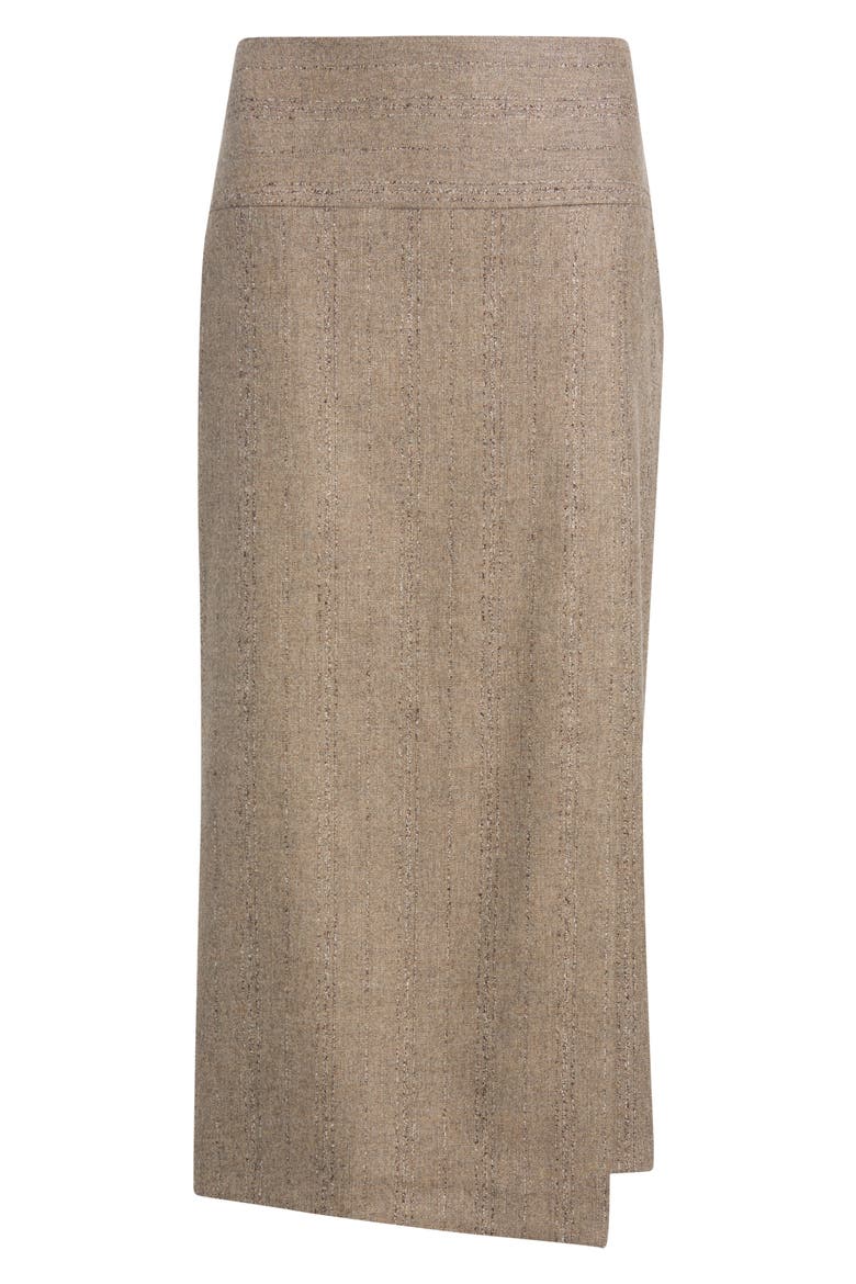 Vornara Faux Wrap Midi Pencil Skirt, Alternate, color, BEIGE MELANGE STRIPE