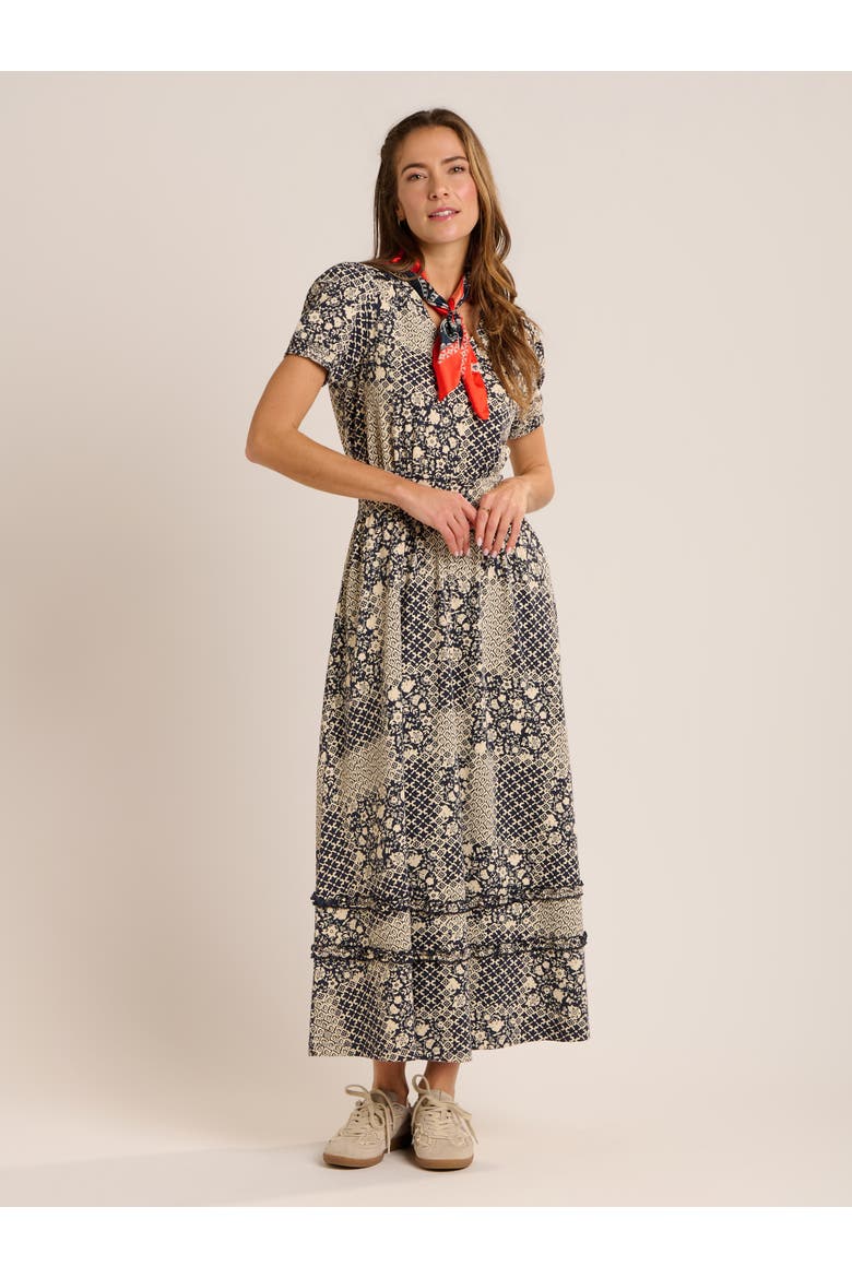 Katerina Printed Maxi Dress, Alternate, color, Navy