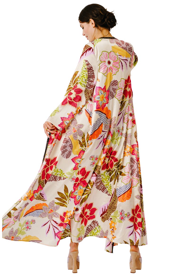 Floral Long Sleeve Maxi Wrap Dress, Alternate, color, CREAM MULTI