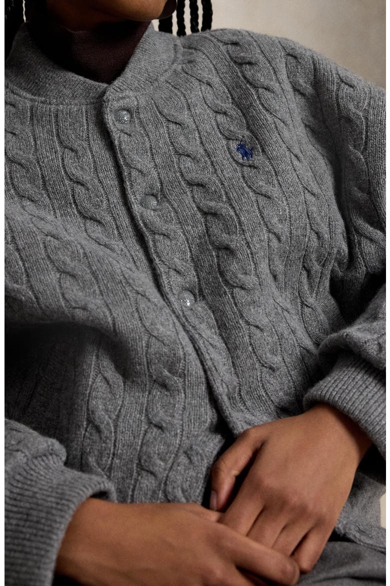 Wool & Cashmere Bomber Jacket, Alternate, color, FLANNEL GREY HEATHER