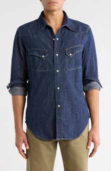 BUCK MASON Point Rider Western Snap-Up Denim Shirt