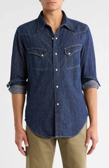 BUCK MASON Point Rider Western Snap-Up Denim Shirt