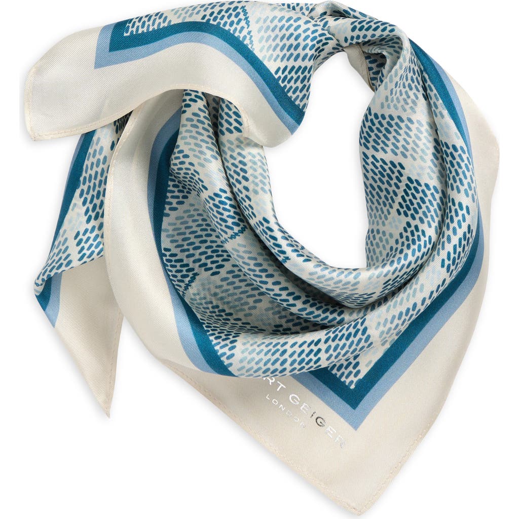 KURT GEIGER KURT GEIGER LONDON DOT MONOGRAM SILK SQUARE SCARF