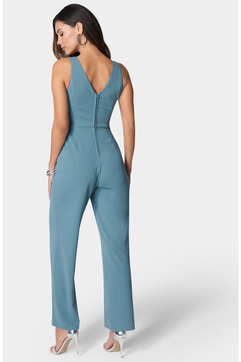 V-Neck Scuba Jumpsuit, Alternate, color, DENIM