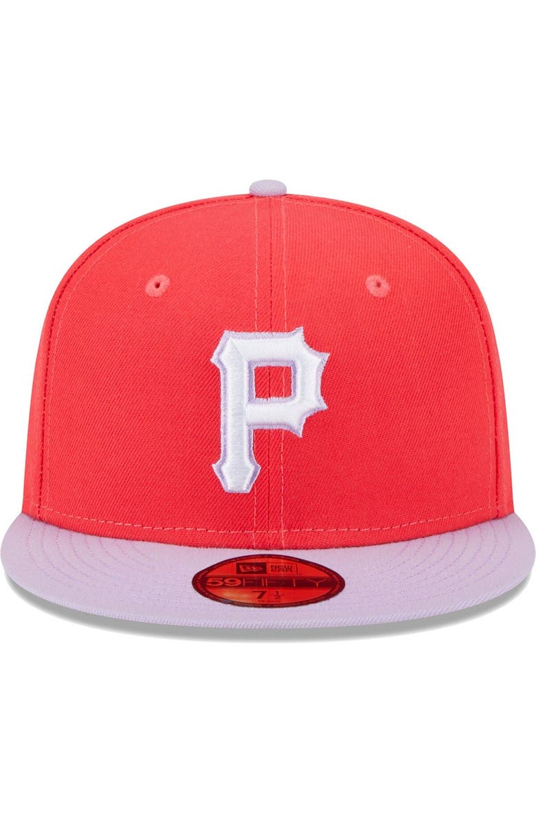 New Era Men's New Era Red/Lavender Pittsburgh Pirates Spring Color Two-Tone 59FIFTY Fitted Hat, Alternate, color, Red