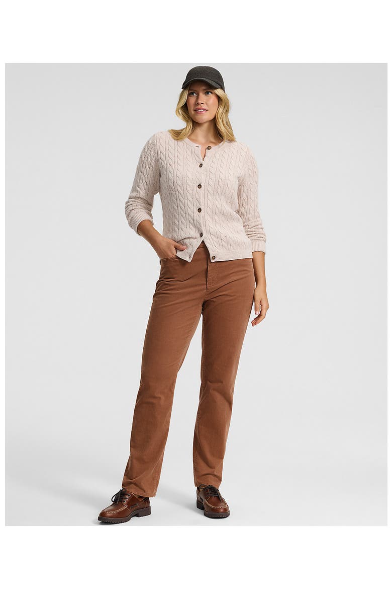 Fine Wale Embroidery Corduroy High Rise Straight Leg Pants, Alternate, color, Maple Toffee