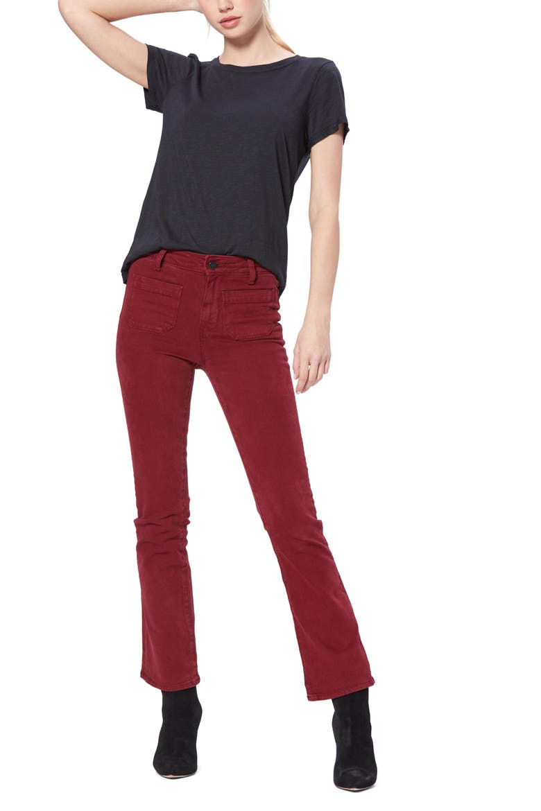 Claudine High Waist Patch Pocket Crop Flared Jeans, Alternate, color, VTG CABERN