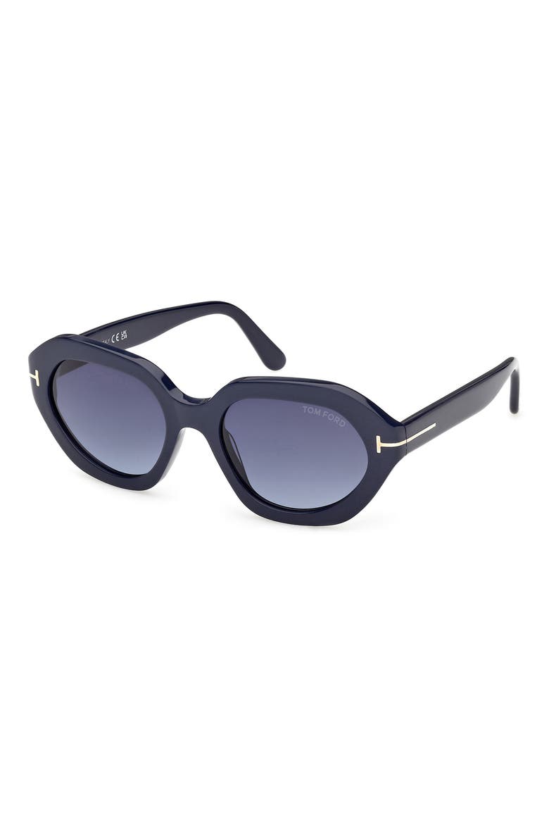 Meryl 53mm Gradient Geometric Sunglasses, Alternate, color, NAVY BLUE / BLUE LENS