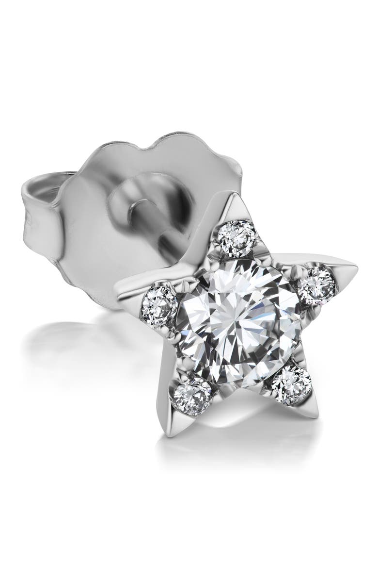 Diamond Star Stud Earring, Main, color, WHITE GOLD/ DIAMOND
