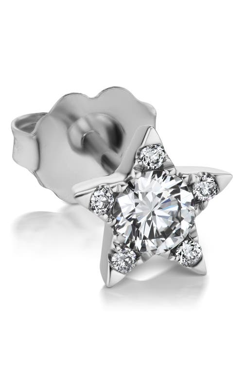 Maria Tash 18ct 5.5mm Diamond Star Single Threaded Stud Earring In Silver
