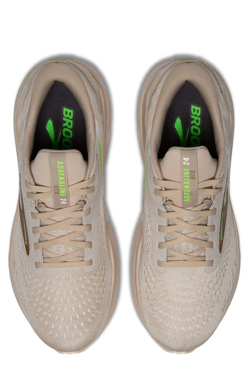 Brooks Adrenaline Gts 24 Running Shoe In Chateau Grey/portabella/green