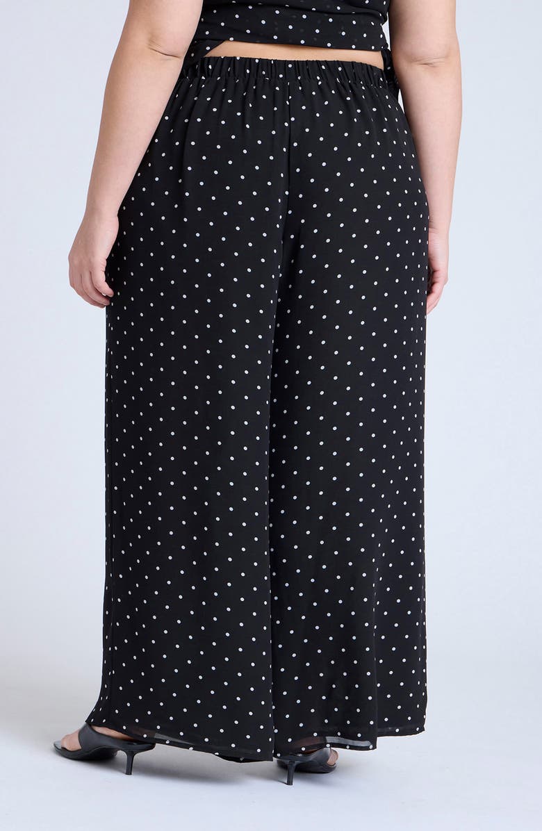 ELOQUII Polka Dot Wide Leg Pants, Alternate, color, 