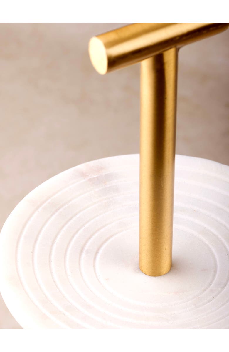 GAURI KOHLI Regalia Tiered Marble Jewelry Stand, Alternate, color, Ivory White