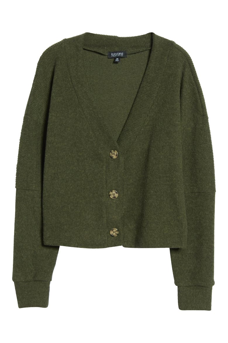 La Land Creative Co Brushed Cardigan Sweater, Alternate, color, OLIVE
