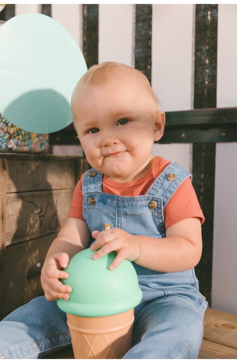 Deux par Deux Baby Boy's Light Soft Denim Overalls Jeans Blue, Alternate, color, 