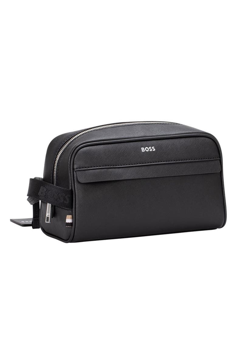 BOSS Zair Leather Dopp Kit, Main, color, 