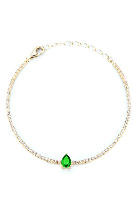 14K Gold Plated Sterling Silver Cubic Zirconia Tennis Bracelet