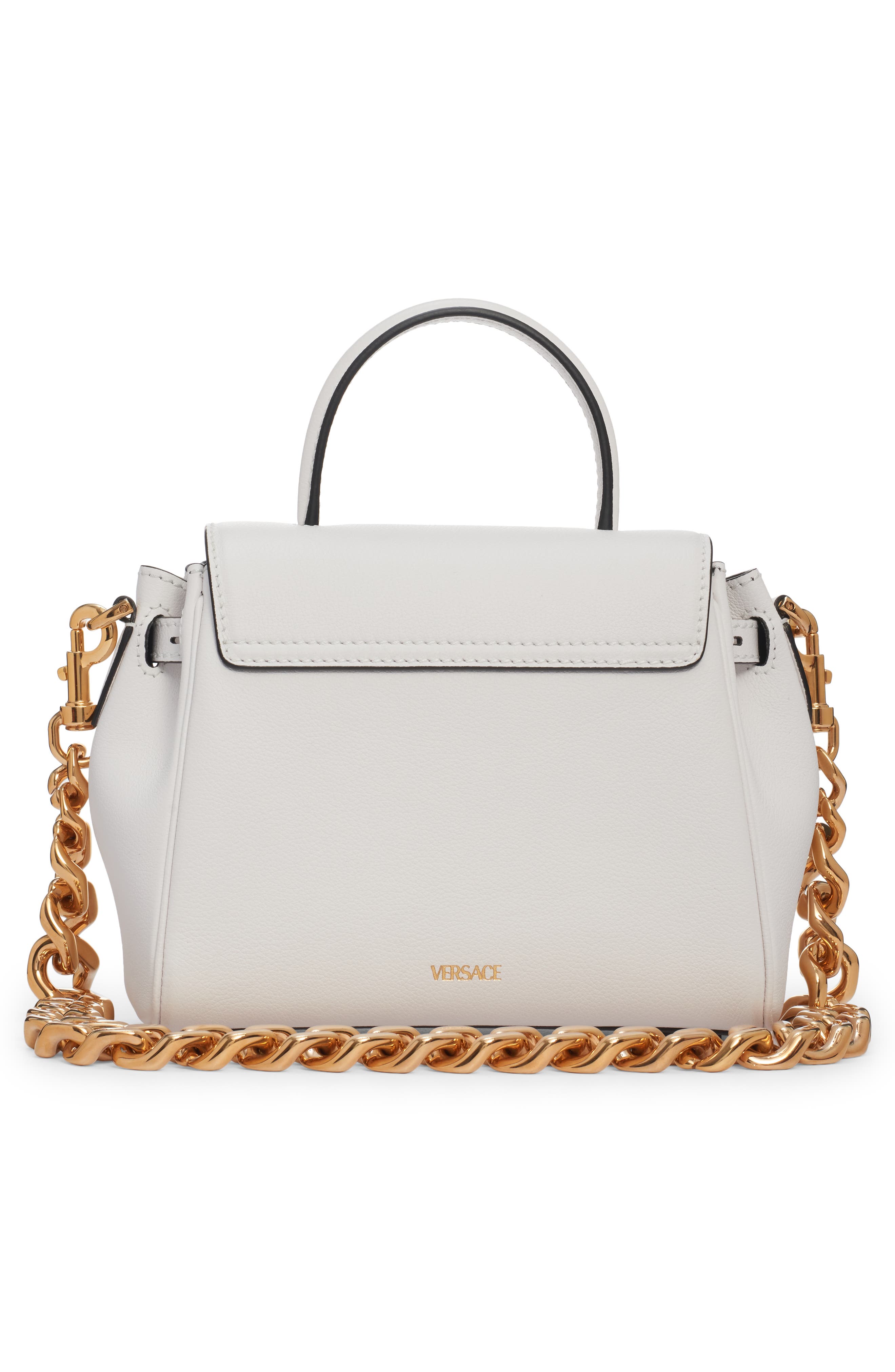 Small La Medusa Handbag, Alternate, color, OPTICAL WHITE-VERSACE GOLD