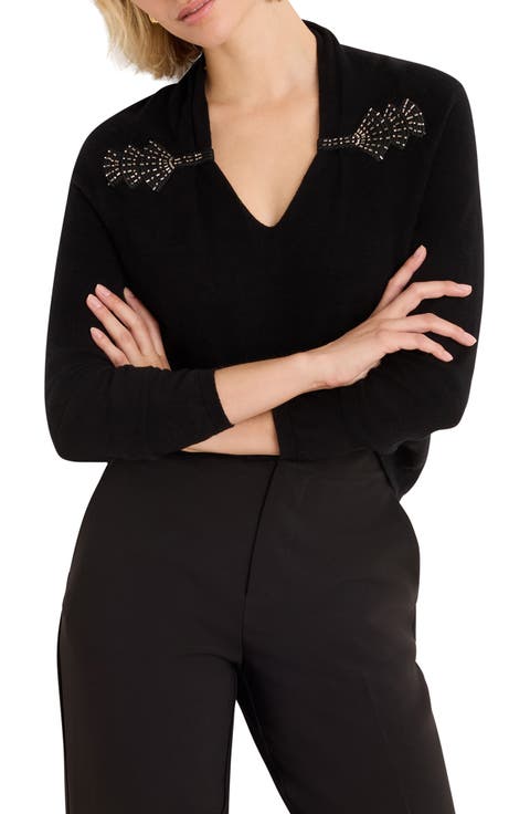 Shimmer Cinch Cotton Blend Sweater