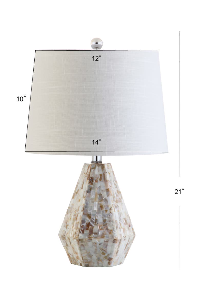 JONATHAN Y Isabella 21" Seashell LED Table Lamp, Natural Ivory, Alternate, color,