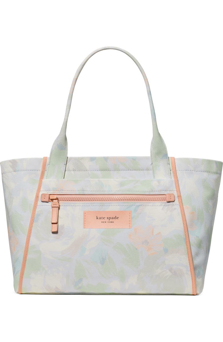 Kate Spade New York dash hidden garden print canvas tote, Main, color, Multi Blue