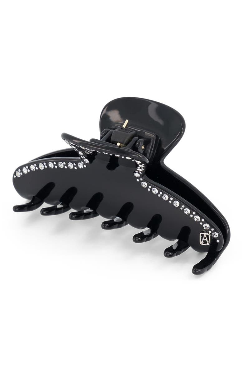 Alexandre de Paris Acetate And Strass Saint Germains Claw Clip, Alternate, color, Black