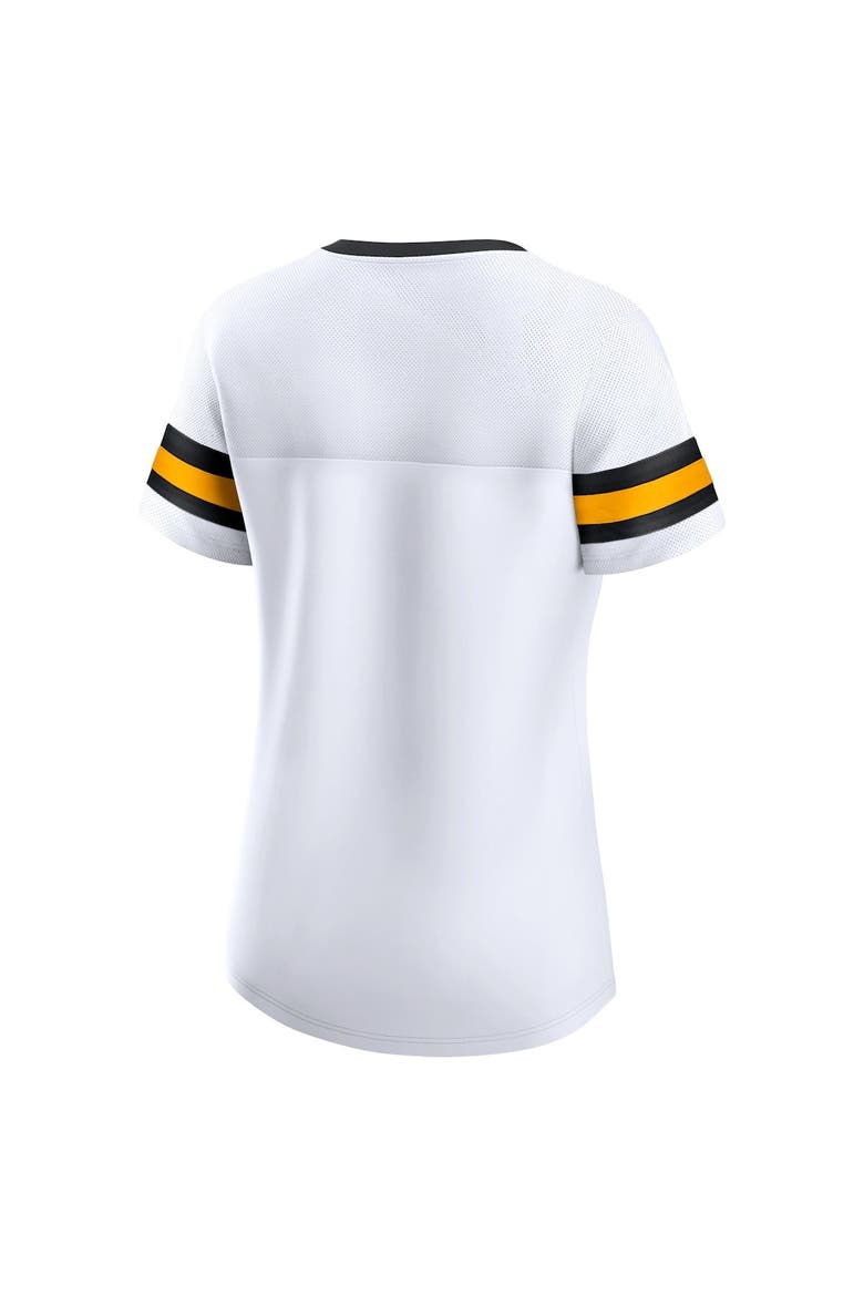Women's Fanatics Branded White Pittsburgh Steelers Sunday Best Lace-Up T-Shirt, Alternate, color, White