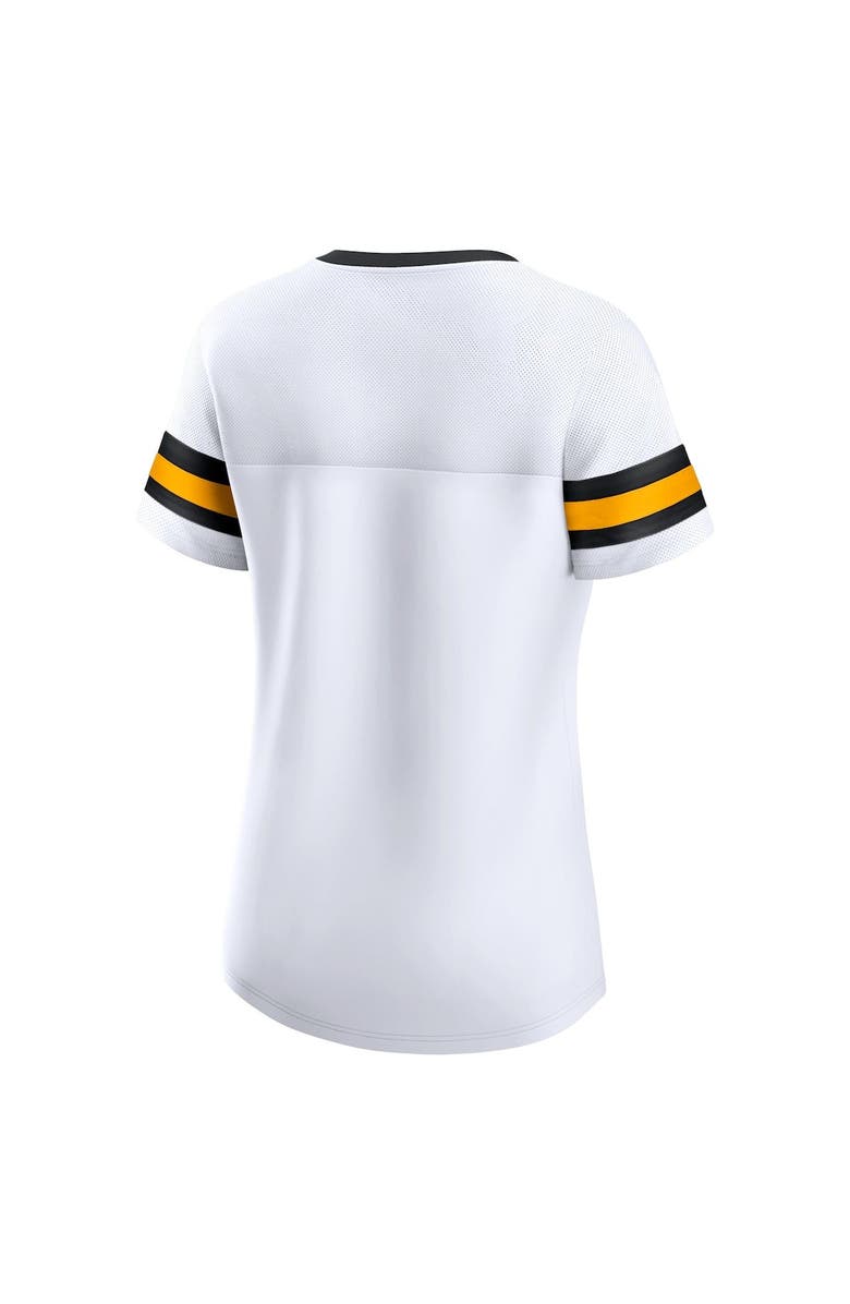 FANATICS Women's Fanatics Branded White Pittsburgh Steelers Sunday Best Lace-Up T-Shirt, Alternate, color, White