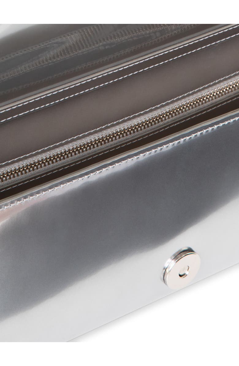 Akris Anouk Metallic Leather East/West Clutch, Alternate, color, Silver Metallic