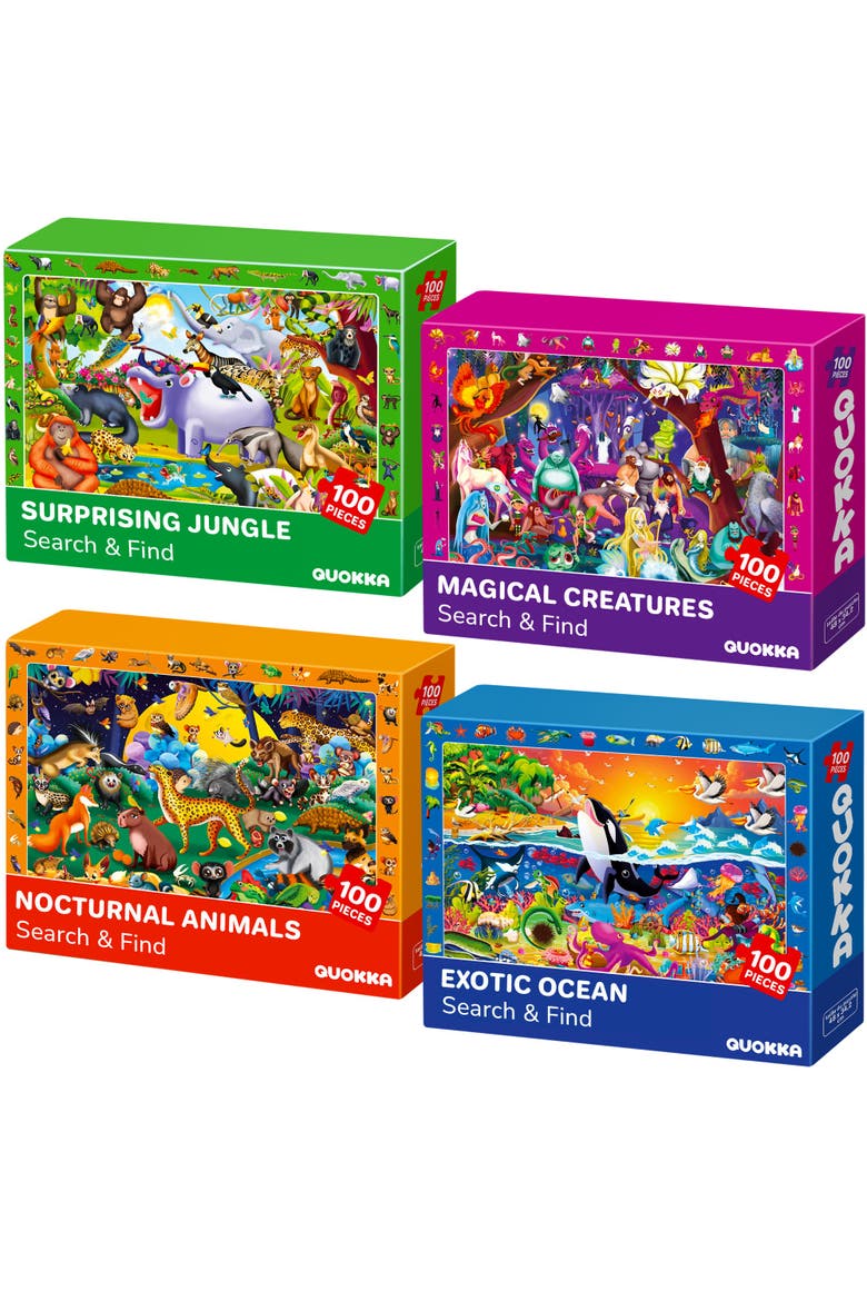 Kids Jigsaw Puzzles 100 Piece - Animal, City, Nature & Everyday Life Themes, Main, color, Nocturnal Life