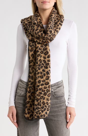 Melrose And Market Whipstitch Plaid Scarf In Brown