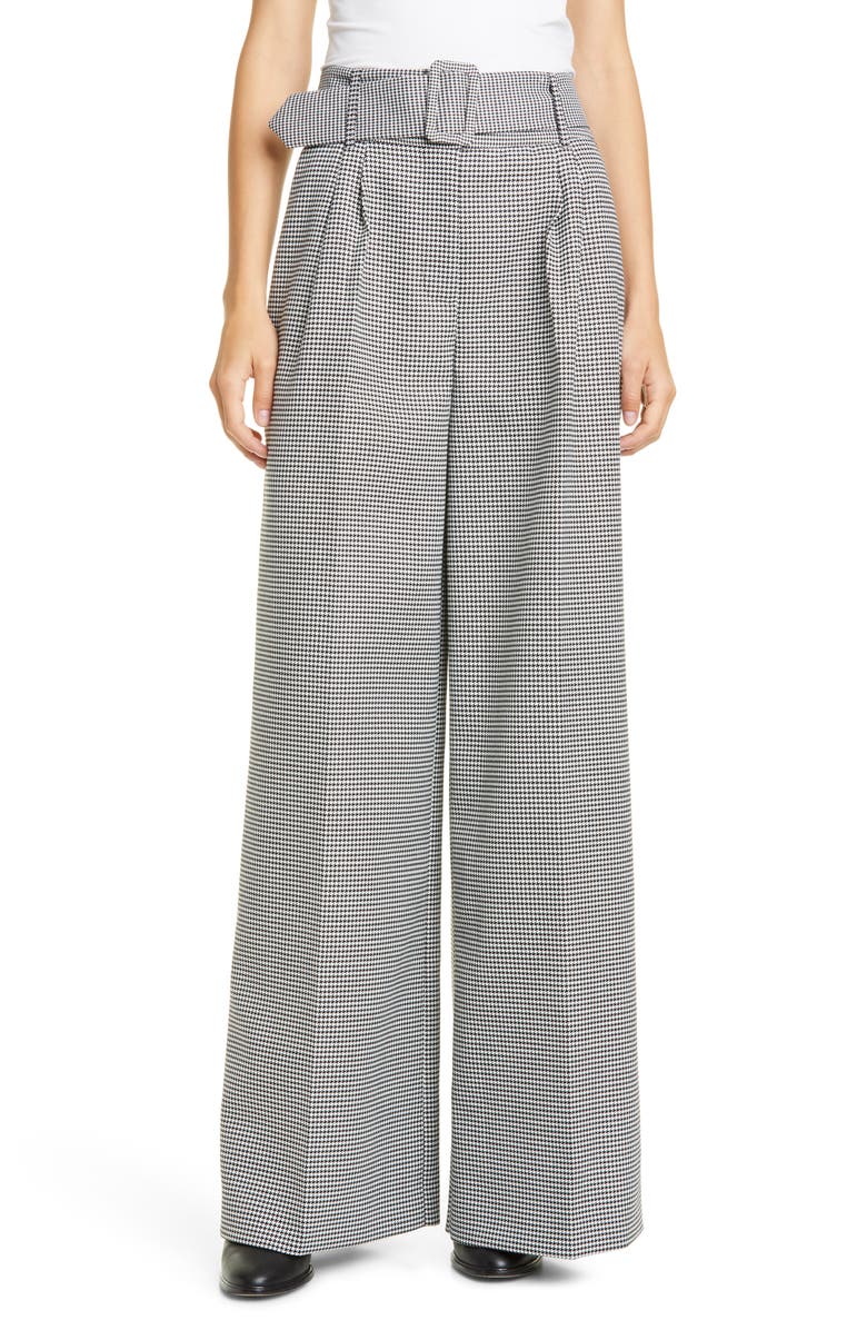 Tommy Hilfiger Tommy x Zendaya Houndstooth Belted Wide Leg Pants, Main, color,
