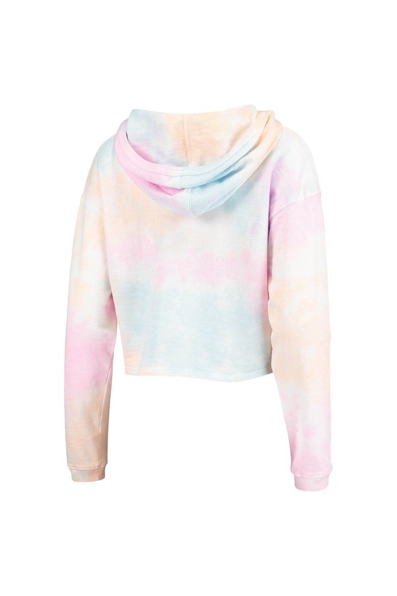Women's League Collegiate Wear Pink/White Texas Longhorns Tie-Dye Cropped Pullover Hoodie, Alternate, color, Pink