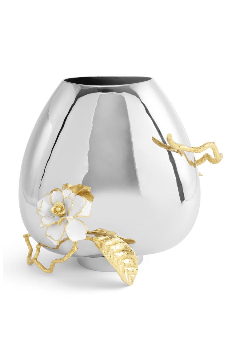 Gardenia Medium Vase, Alternate, color, SILVER