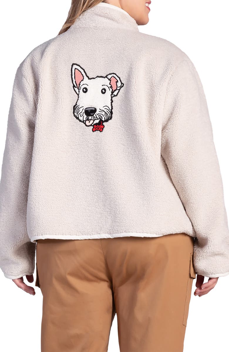 Standards & Practices Zozo Satin Panel Faux Shearling Jacket, Alternate, color, Off White