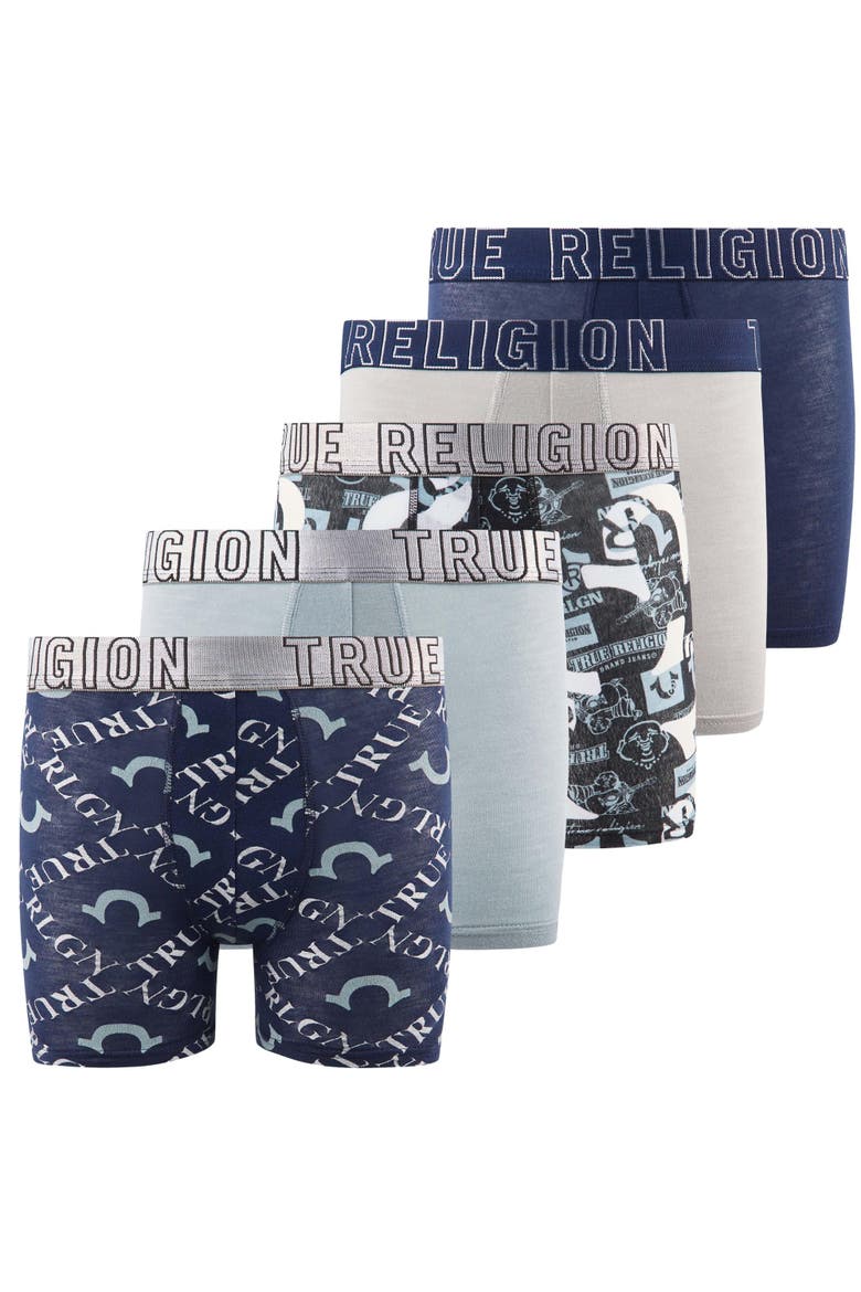 Boys Underwear 5 Pack Modal Premium Boxer Briefs Boys 6-18, Main, color, Mint/Grey/Black