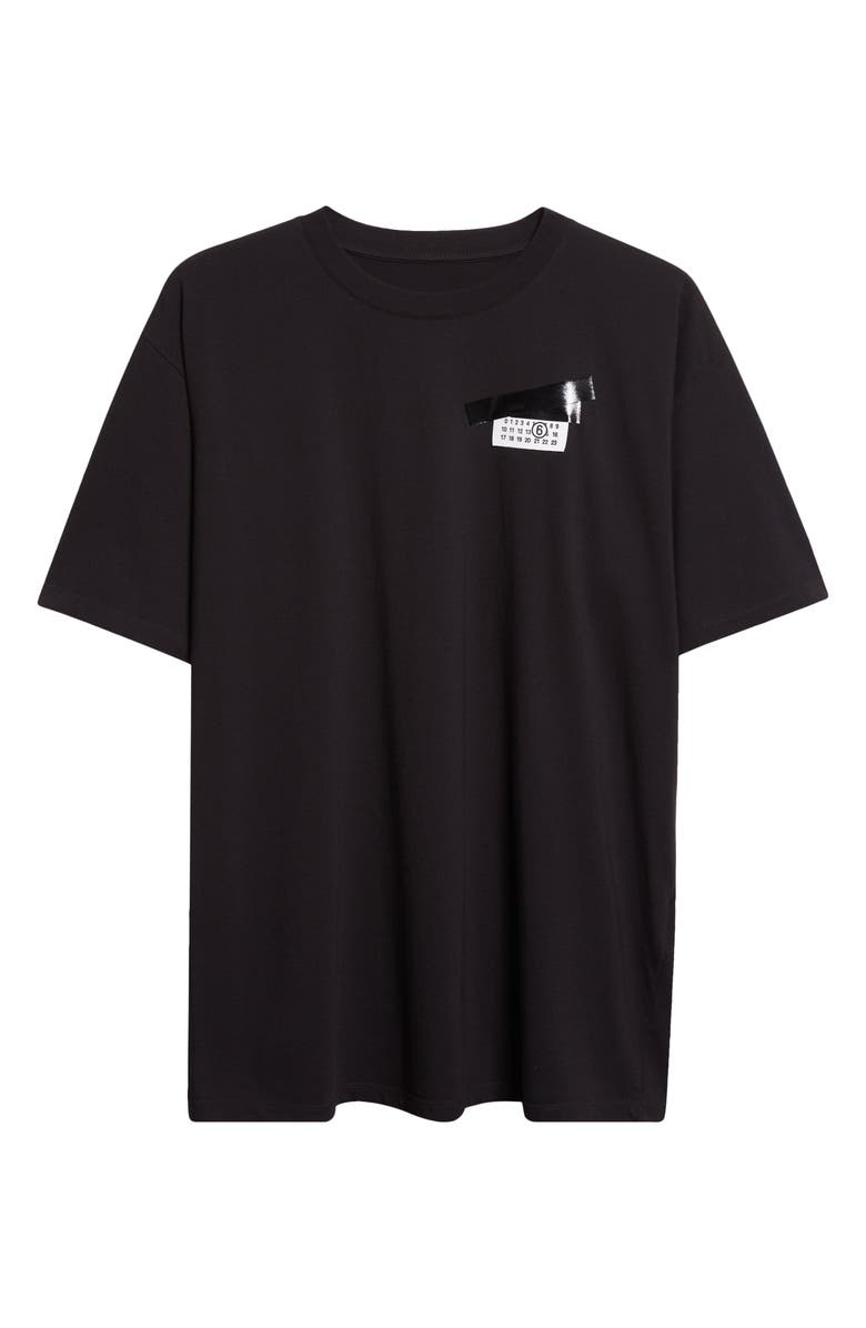 MM6 Maison Margiela Trompe l'Oeil Taped Numeric Logo Graphic T-Shirt, Alternate, color, Black
