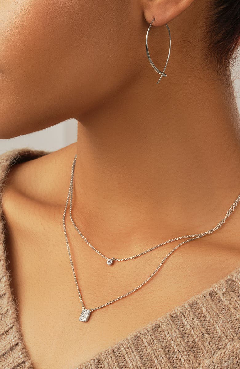 Sterling Forever Her Bridesmaid Style Drop Earrings, Alternate, color, Silver